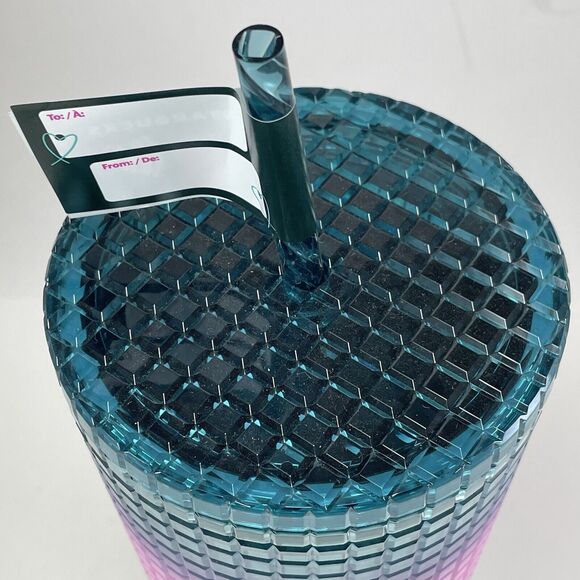 Starbucks 2024 Release Valentine LOVE Smooth Gradient Grid 24oz Tumbler New - Picture 3 of 10